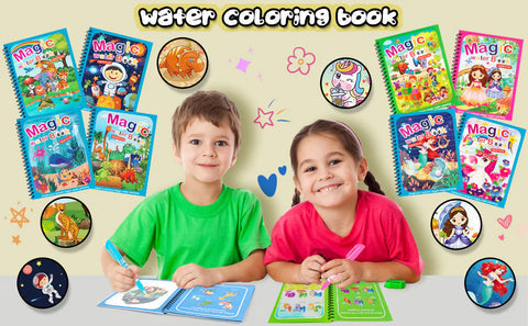 REUSABLE WATER MAGIC PAINTING BOOK (FREE MAGICAL PENS)