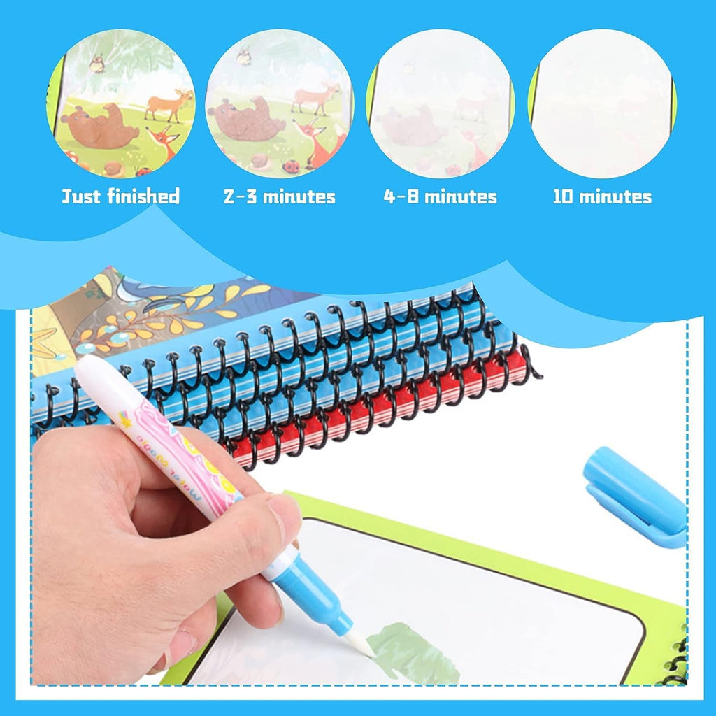 REUSABLE WATER MAGIC PAINTING BOOK (FREE MAGICAL PENS)